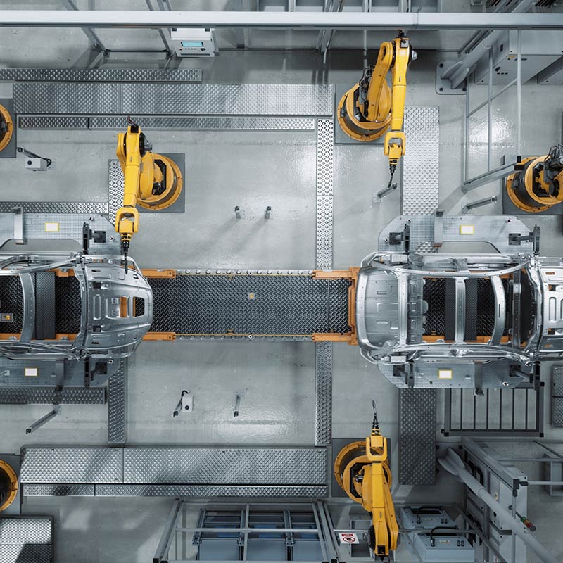 Top down image of manufacturing factory