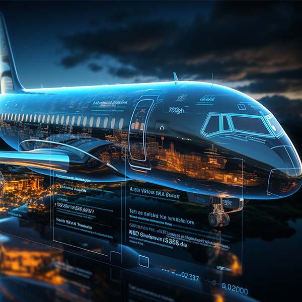 Digital rendition of an aeroplane