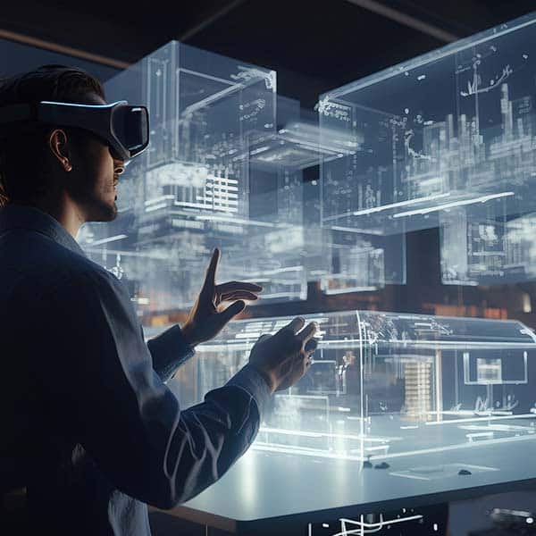 Engineer using virtual reality