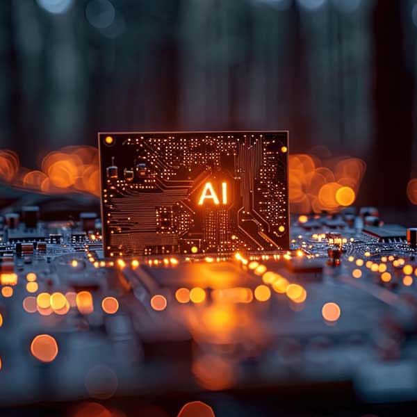 AI etched on a computer chip